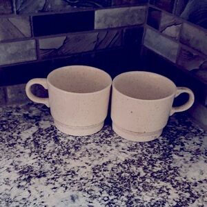 Speckled Cream Stoneware Mugs Set